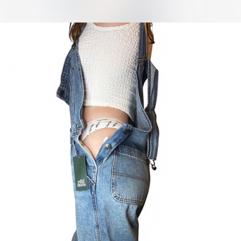 Wild Fable Blue Denim Overalls Relaxed Fit